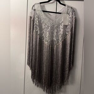 Silver Fringe Shawl